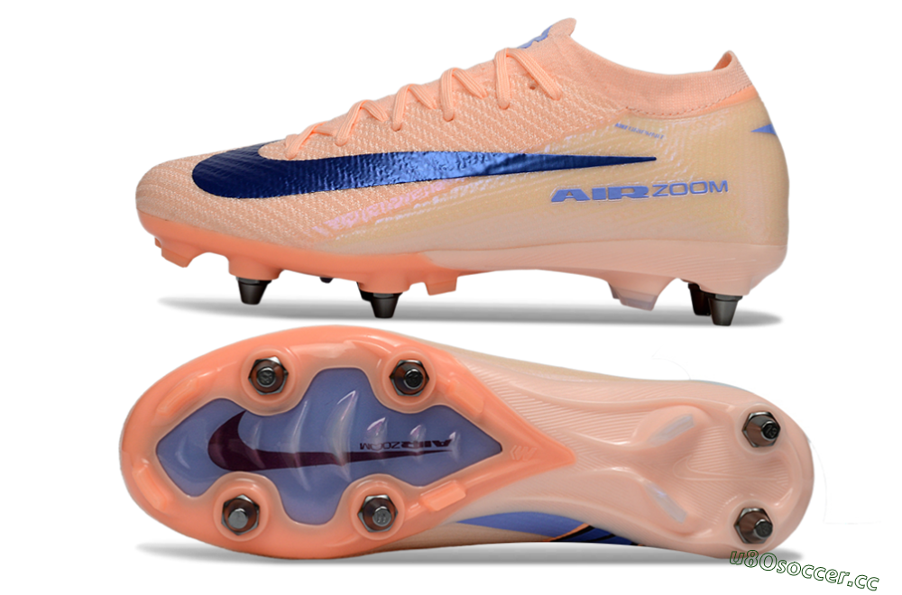 Men's Nike Air Zoom Mercurial Vapor 16 Elite SG Soft Ground Low-Tops Football Boots - Peach/Royal Blue/Pastel Orange 1