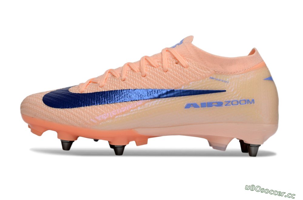 Men's Nike Air Zoom Mercurial Vapor 16 Elite SG Soft Ground Low-Tops Football Boots - Peach/Royal Blue/Pastel Orange 0
