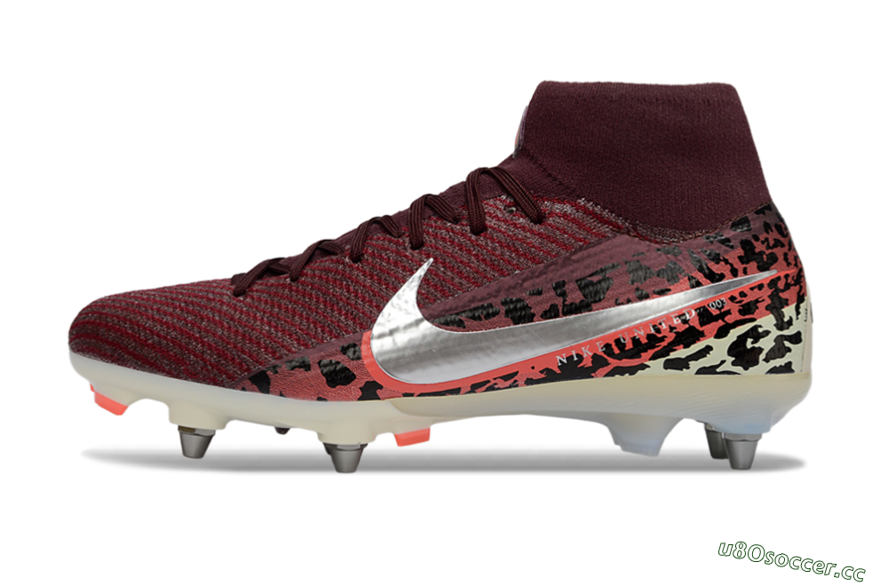 Men's Nike Air Zoom Mercurial Superfly 10 Elite SG Soft Ground High-Tops Football Boots - Red/Dark Berry/Metallic Silver 0