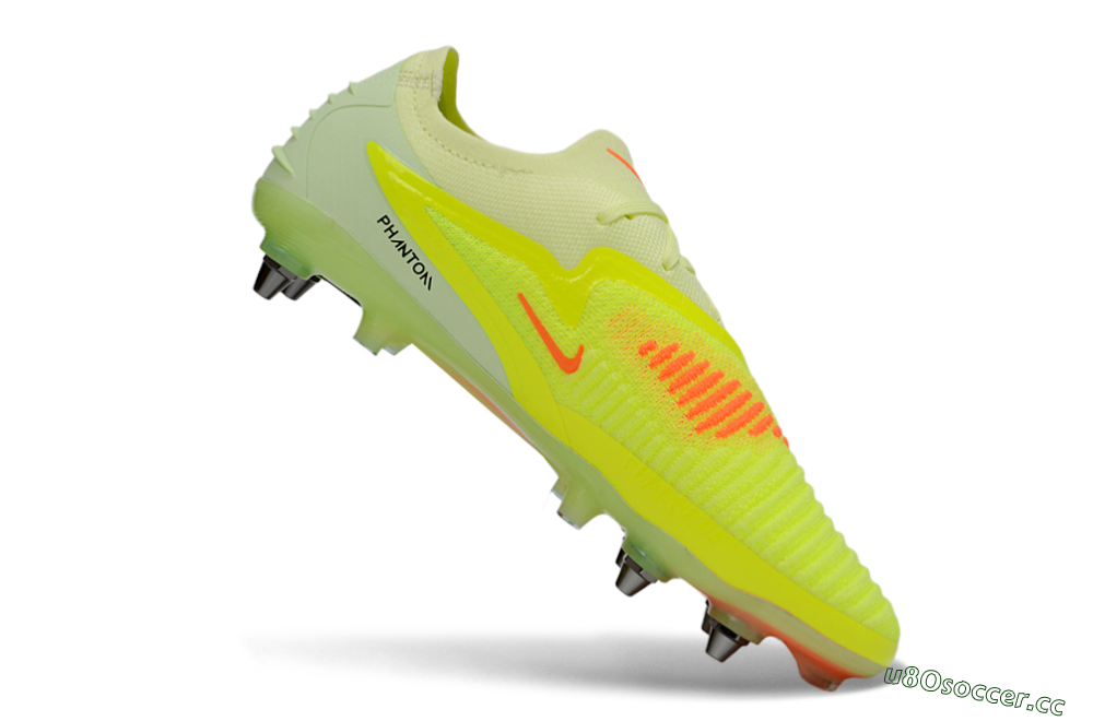 Men's Nike Phantom 6 Elite Low SG Soft Ground Low-Tops Football Boots - Yellow/Fluorescent Green/Neon Orange 4