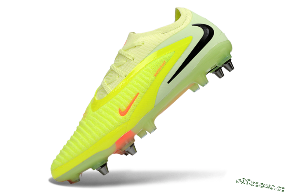 Men's Nike Phantom 6 Elite Low SG Soft Ground Low-Tops Football Boots - Yellow/Fluorescent Green/Neon Orange 5