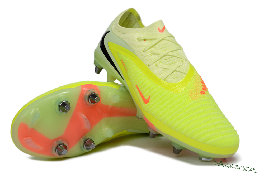 Men's Nike Phantom 6 Elite Low SG Soft Ground Low-Tops Football Boots - Yellow/Fluorescent Green/Neon Orange 3