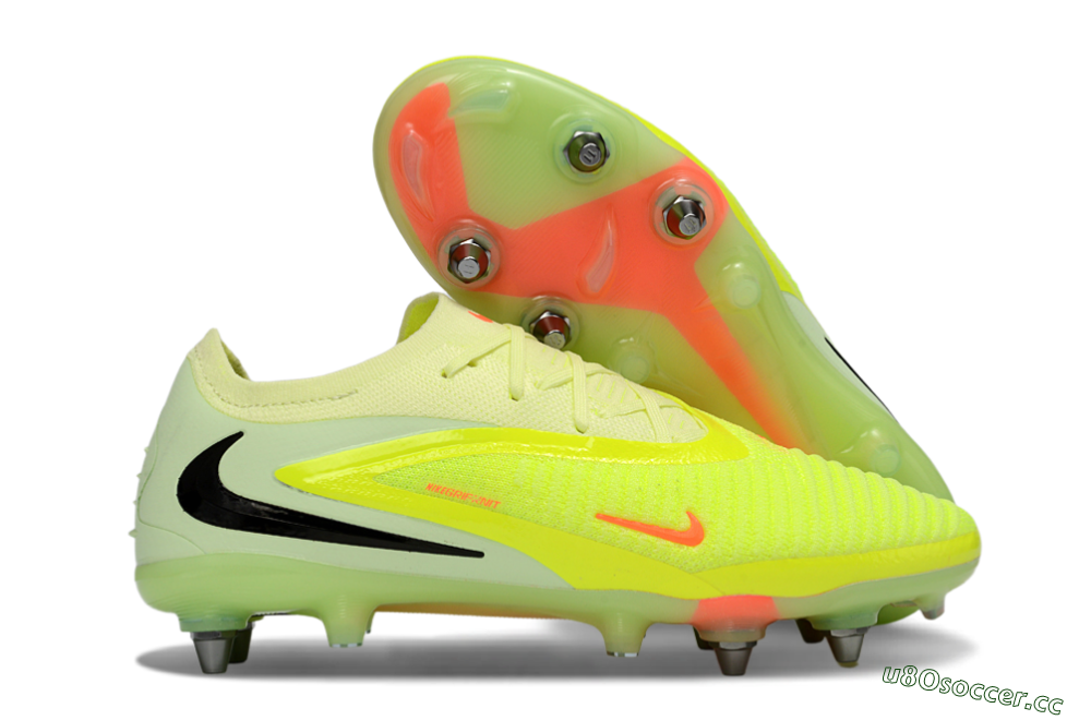 Men's Nike Phantom 6 Elite Low SG Soft Ground Low-Tops Football Boots - Yellow/Fluorescent Green/Neon Orange 2