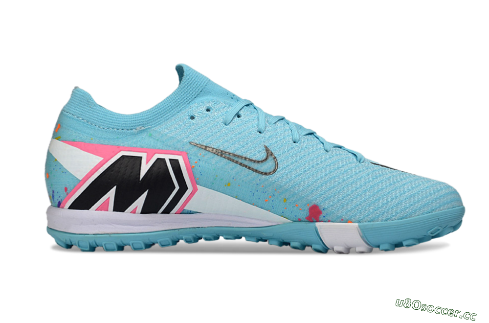 Men's Nike Air Zoom Mercurial Vapor 16 Elite TF Artificial Turf Low-Tops Football Shoes - Aqua/Bright Blue/White 7