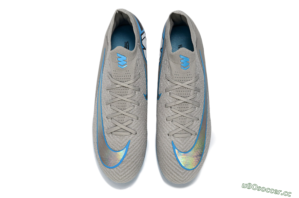 Men's Nike Air Zoom Mercurial Vapor 16 Elite TF Artificial Turf Low-Tops Football Shoes - Gray/Sky Blue/Sea Foam 4