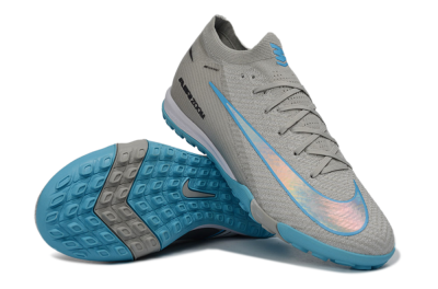 Men's Nike Air Zoom Mercurial Vapor 16 Elite TF Artificial Turf Low-Tops Football Shoes - Gray/Sky Blue/Sea Foam