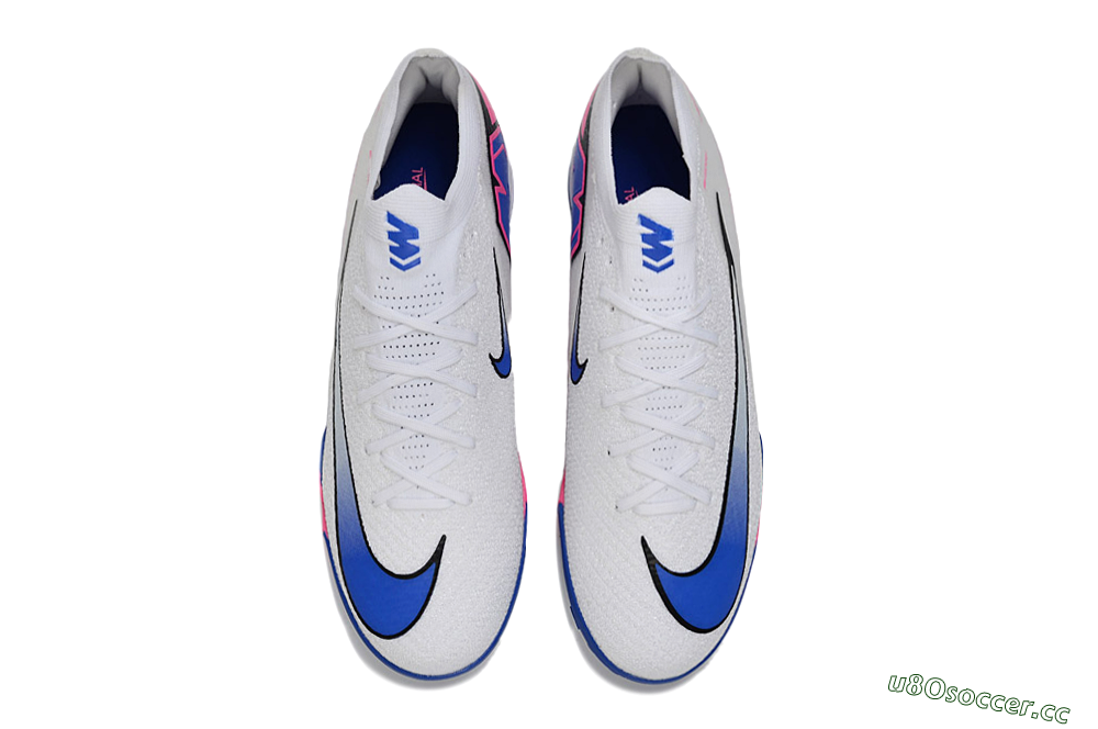 Men's Nike Air Zoom Mercurial Vapor 16 Elite TF Artificial Turf Low-Tops Football Shoes - White/Electric Blue/Pink Flash 4