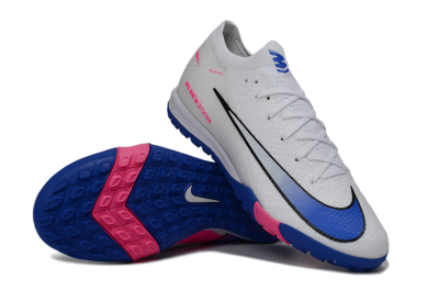 Men's Nike Air Zoom Mercurial Vapor 16 Elite TF Artificial Turf Low-Tops Football Shoes - White/Electric Blue/Pink Flash
