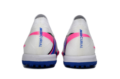 Men's Nike Air Zoom Mercurial Vapor 16 Elite TF Artificial Turf Low-Tops Football Shoes - White/Electric Blue/Pink Flash