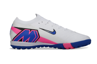 Men's Nike Air Zoom Mercurial Vapor 16 Elite TF Artificial Turf Low-Tops Football Shoes - White/Electric Blue/Pink Flash