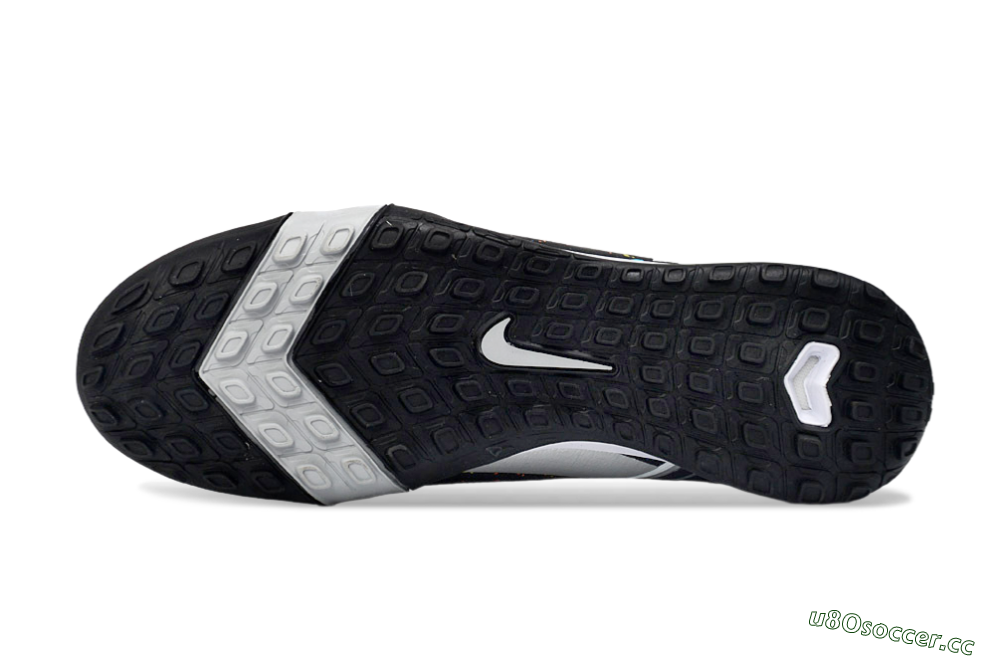 Men's Nike Air Zoom Mercurial Vapor 16 Elite TF Artificial Turf Low-Tops Football Shoes - Black/Rainbow Splash/Sleek White 6