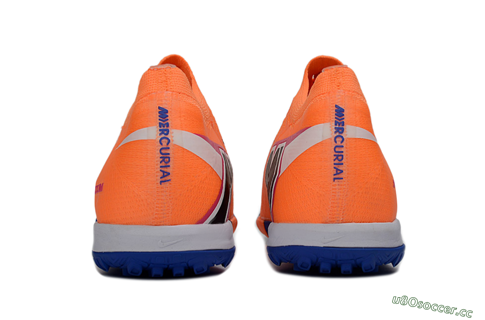 Men's Nike Air Zoom Mercurial Vapor 16 Elite TF Artificial Turf Low-Tops Football Shoes - Orange/Electric Blue/Fiery Orange 5
