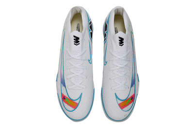 Men's Nike Air Zoom Mercurial Vapor 16 Elite TF Artificial Turf Low-Tops Football Shoes - White/Crystal Blue/Splattered Pastel