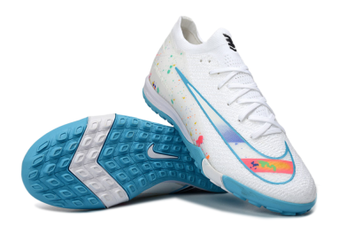 Men's Nike Air Zoom Mercurial Vapor 16 Elite TF Artificial Turf Low-Tops Football Shoes - White/Crystal Blue/Splattered Pastel