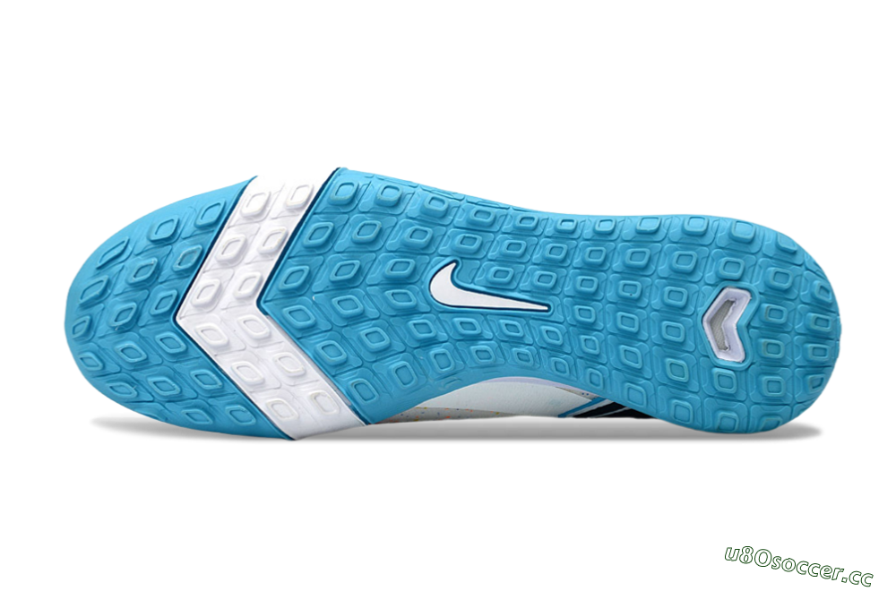 Men's Nike Air Zoom Mercurial Vapor 16 Elite TF Artificial Turf Low-Tops Football Shoes - White/Crystal Blue/Splattered Pastel 6