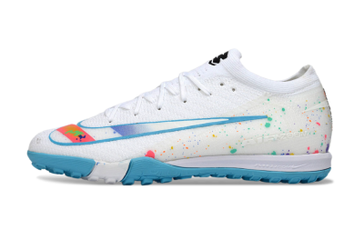 Men's Nike Air Zoom Mercurial Vapor 16 Elite TF Artificial Turf Low-Tops Football Shoes - White/Crystal Blue/Splattered Pastel