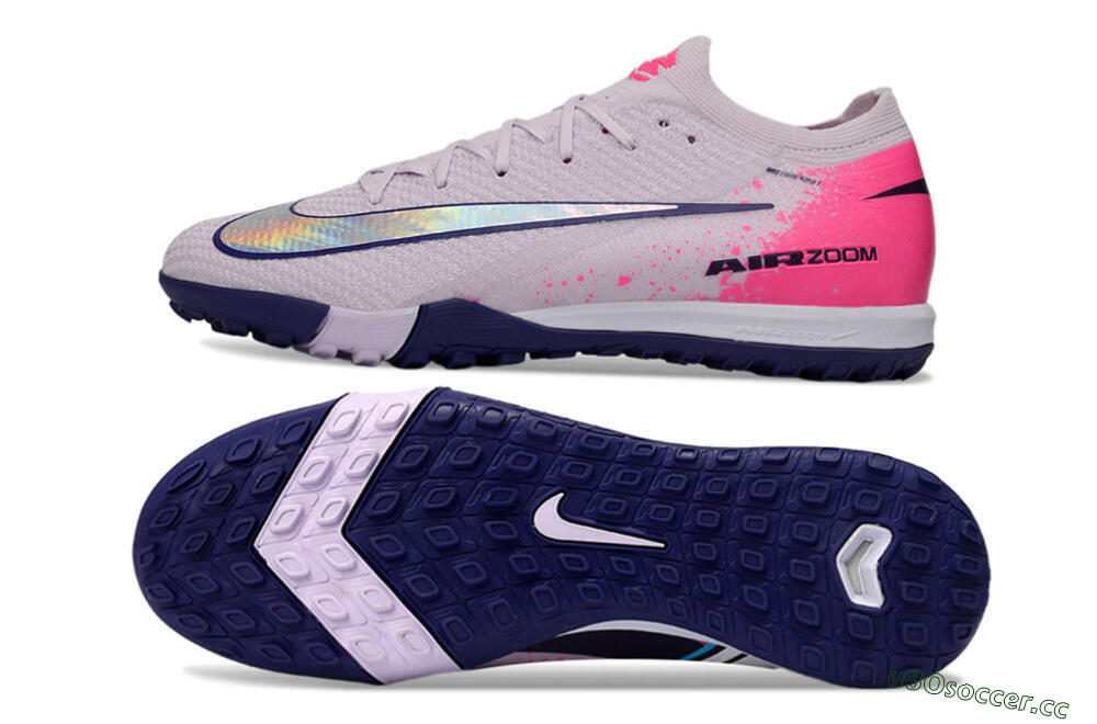 Men's Nike Air Zoom Mercurial Vapor 16 Elite TF Artificial Turf Low-Tops Football Shoes - Lilac/Bright Pink/Dark Blue 1