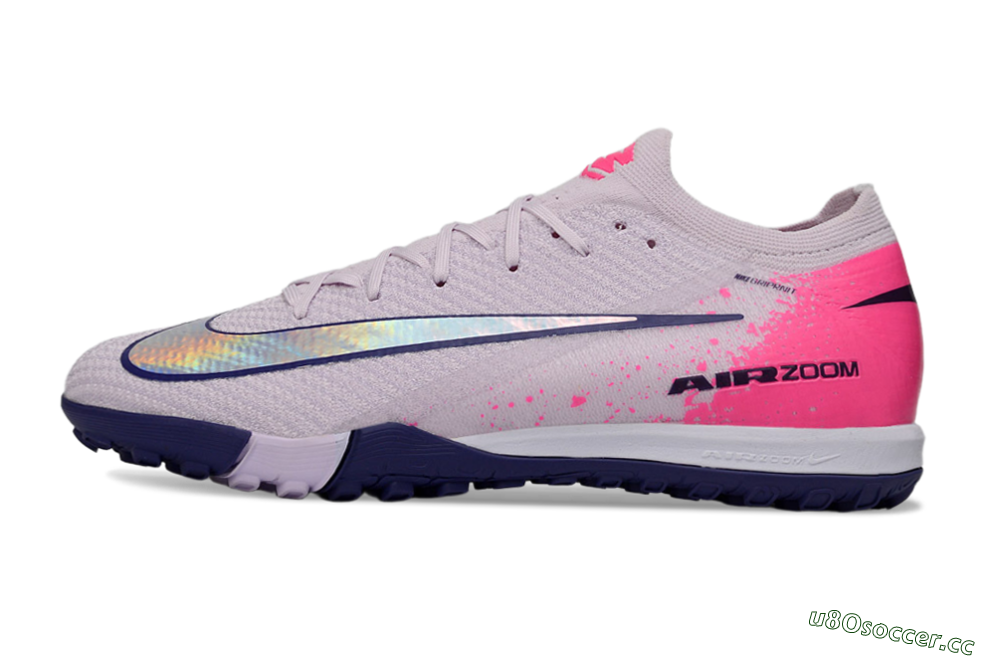 Men's Nike Air Zoom Mercurial Vapor 16 Elite TF Artificial Turf Low-Tops Football Shoes - Lilac/Bright Pink/Dark Blue 0