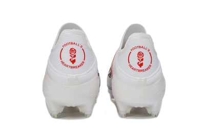 Unisex Adidas F50+ Elite Lightstrike Pro Laceless FG Firm Ground Low-Tops Football Boots - White/Crimson Red/Black