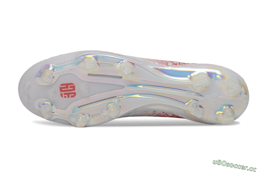 Unisex Adidas F50+ Elite Lightstrike Pro Laceless FG Firm Ground Low-Tops Football Boots - White/Crimson Red/Black 6