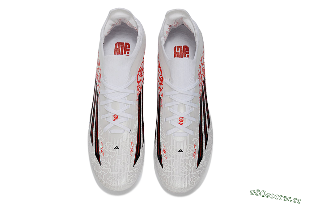 Unisex Adidas F50 Elite Lightstrike Pro FG Firm Ground Low-Tops Football Boots - White/Crimson Red/Black 4