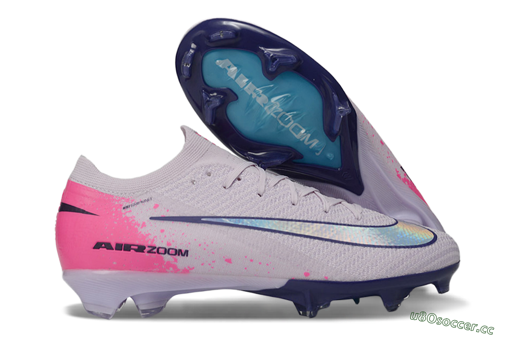 Men's Nike Air Zoom Mercurial Vapor 16 Elite FG Firm Ground Low-Tops Football Boots - Lilac/Bright Pink/Frosty Blue 2