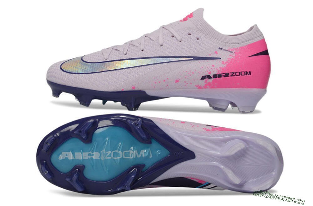 Men's Nike Air Zoom Mercurial Vapor 16 Elite FG Firm Ground Low-Tops Football Boots - Lilac/Bright Pink/Frosty Blue 1