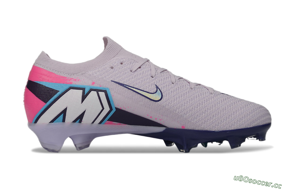 Men's Nike Air Zoom Mercurial Vapor 16 Elite FG Firm Ground Low-Tops Football Boots - Lilac/Bright Pink/Frosty Blue 7