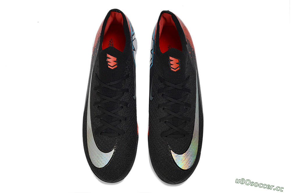 Men's Nike Air Zoom Mercurial Vapor 16 Elite FG Firm Ground Low-Tops Football Boots - Black/Fiery Red/Glossy Black 4