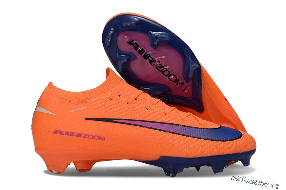 Men's Nike Air Zoom Mercurial Vapor 16 Elite FG Firm Ground Low-Tops Football Boots - Orange/Vibrant Purple/Shocking Pink 2
