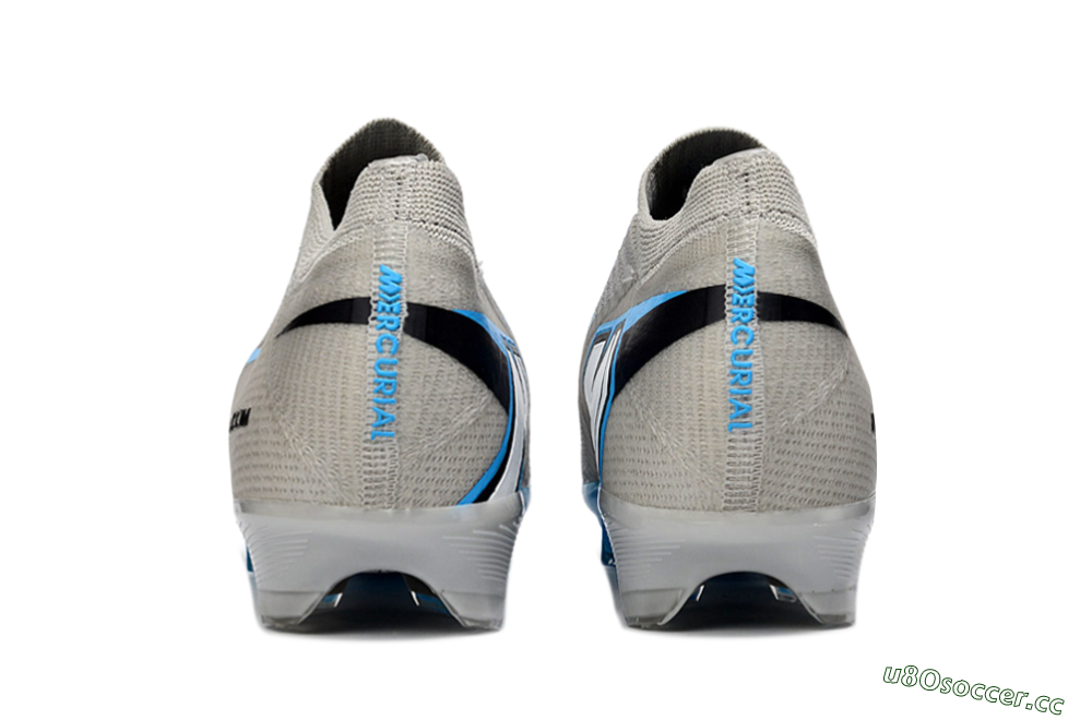 Men's Nike Air Zoom Mercurial Vapor 16 Elite FG Firm Ground Low-Tops Football Boots - Gray/Sky Blue/Light Gray 5