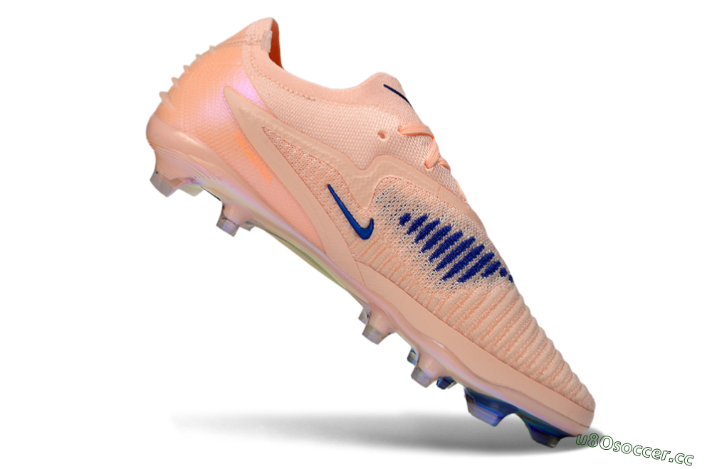Unisex Nike Phantom 6 Elite Low FG Firm Ground Low-Tops Football Boots - Peach/Ocean Blue/Sunset Pink 4