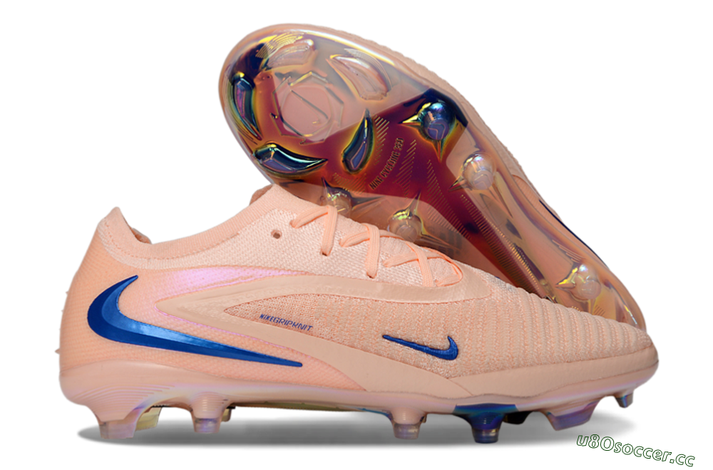 Unisex Nike Phantom 6 Elite Low FG Firm Ground Low-Tops Football Boots - Peach/Ocean Blue/Sunset Pink 2