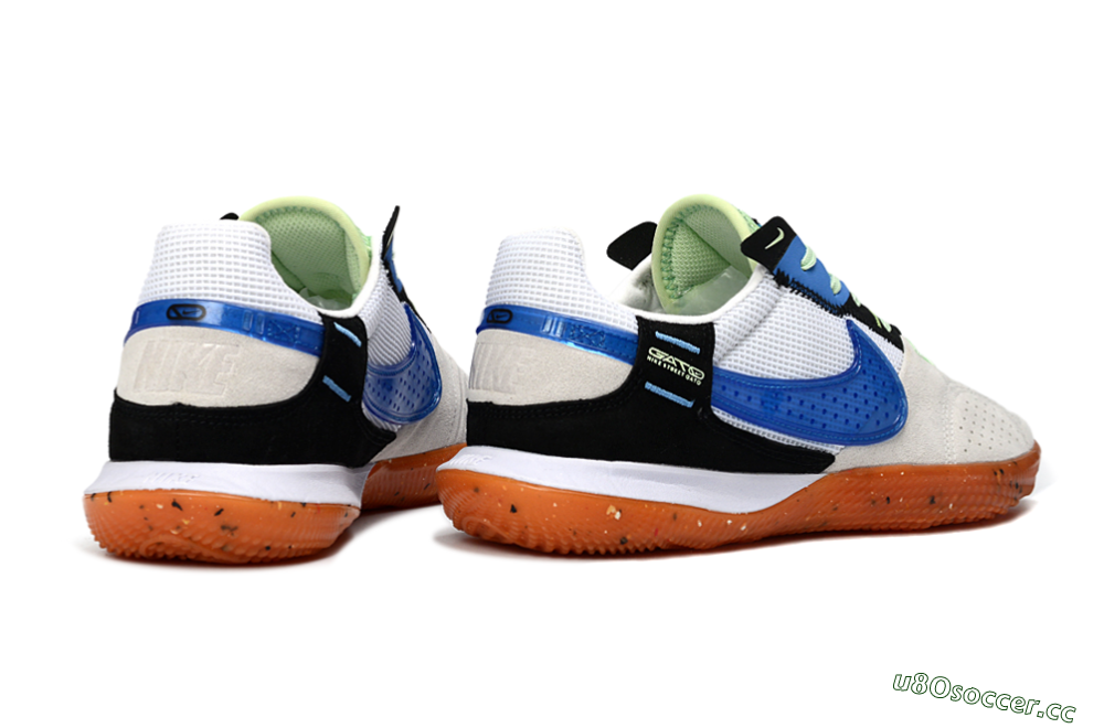 Unisex Nike Street Gato IC Indoor & Futsal Low-Tops Football Shoes - Blue/Orange Blast/Clay Beige 6