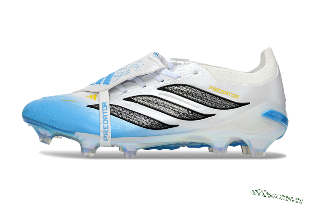 Unisex Adidas Predator 26 Elite Fold-Over Tongue FG Firm Ground Low-Tops Football Boots - Blue/Sky Blue/Black 0