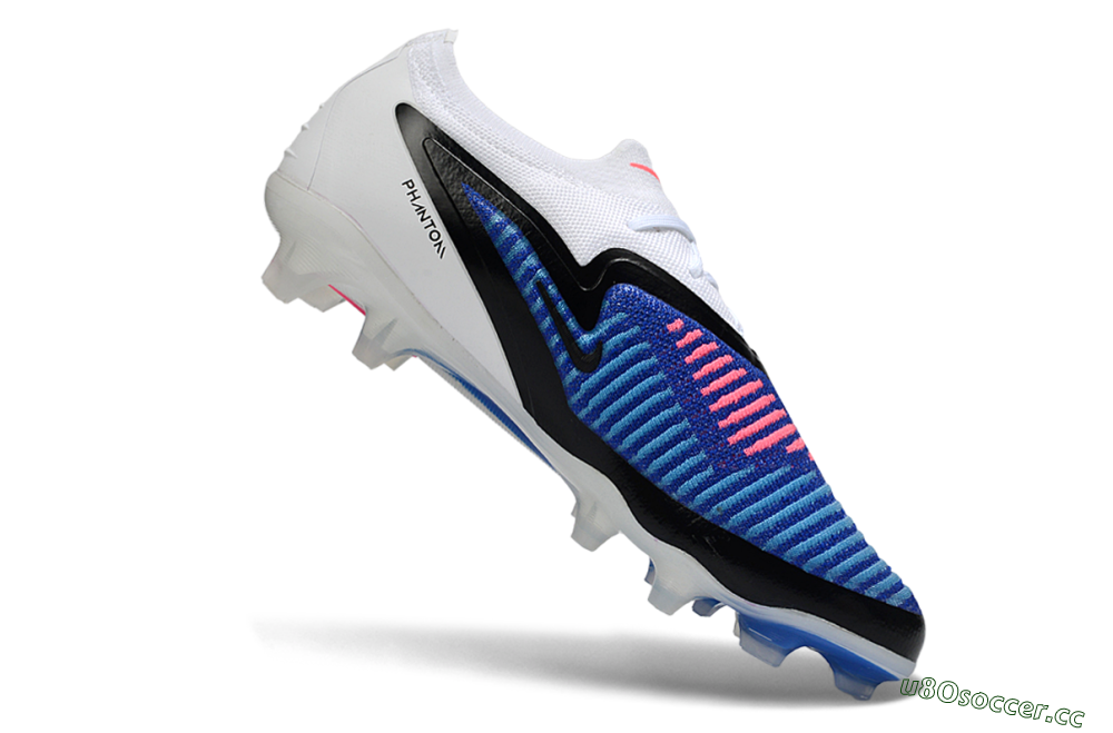 Unisex Nike Phantom 6 Elite Low FG Firm Ground Low-Tops Football Boots - Blue/Electric Blue/Neon Pink 4