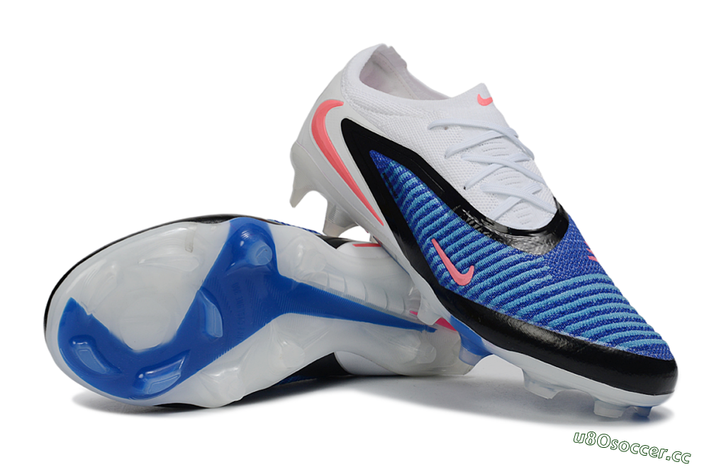 Unisex Nike Phantom 6 Elite Low FG Firm Ground Low-Tops Football Boots - Blue/Electric Blue/Neon Pink 1