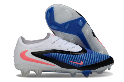 Unisex Nike Phantom 6 Elite Low FG Firm Ground Low-Tops Football Boots - Blue/Electric Blue/Neon Pink