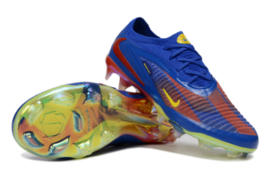 Unisex Nike Phantom 6 Elite Low FG Firm Ground Low-Tops Football Boots - Blue/Vibrant Orange/Electric Yellow