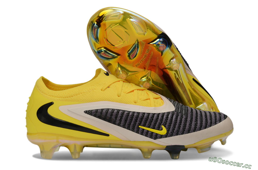 Unisex Nike Phantom 6 Elite Low FG Firm Ground Low-Tops Football Boots - Yellow/Electric Yellow/Graphite Gray 2