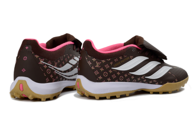 Men's Adidas Predator 26 Elite Fold-Over Tongue TF Artificial Turf Low-Tops Football Shoes - Brown/Soft Pink/Golden Beige