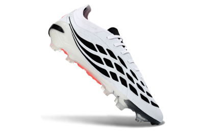 Men's Adidas Predator 26 Elite FG Firm Ground Low-Tops Football Boots - White/Vibrant Red/Black