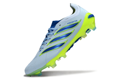 Unisex Adidas Predator 26 Elite FG Firm Ground Low-Tops Football Boots - Blue/Electric Lime/Azure