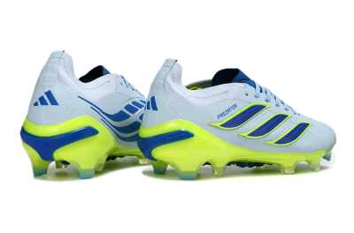 Unisex Adidas Predator 26 Elite FG Firm Ground Low-Tops Football Boots - Blue/Electric Lime/Azure