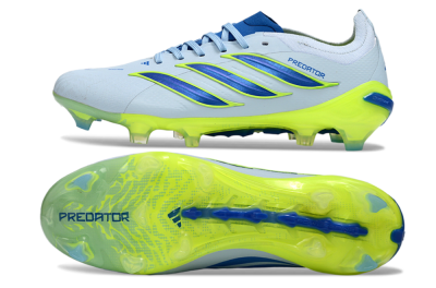 Unisex Adidas Predator 26 Elite FG Firm Ground Low-Tops Football Boots - Blue/Electric Lime/Azure