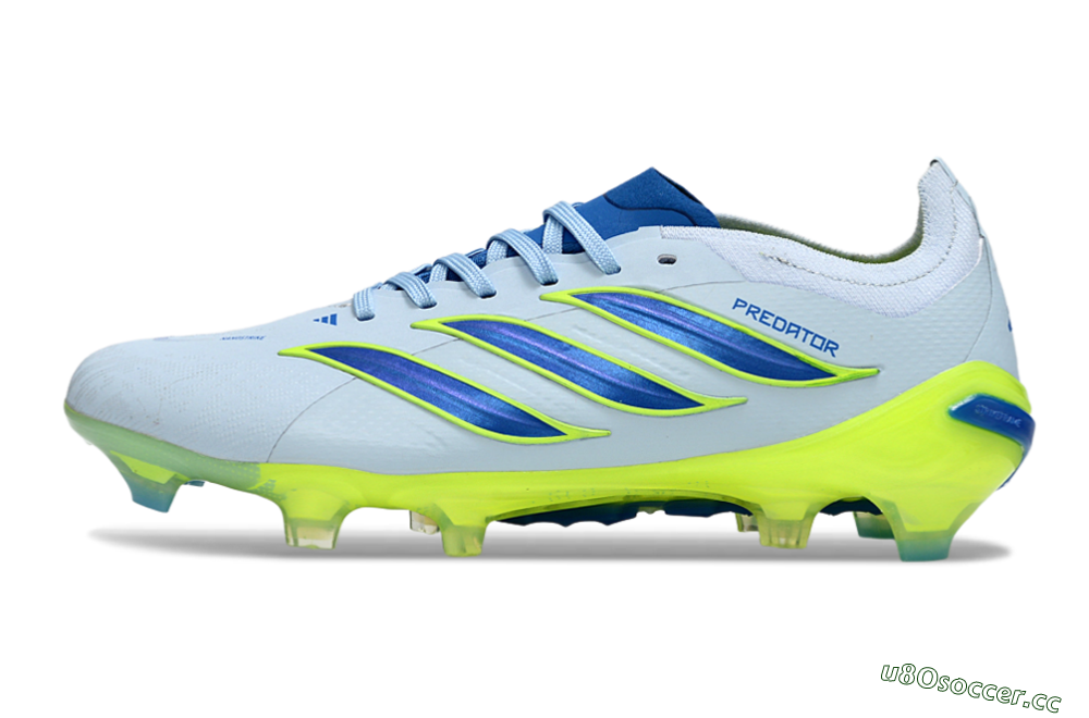 Unisex Adidas Predator 26 Elite FG Firm Ground Low-Tops Football Boots - Blue/Electric Lime/Azure 0