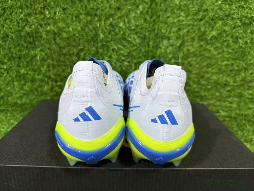 Unisex Adidas Predator 26 Elite FG Firm Ground Low-Tops Football Boots - Blue/Electric Lime/Azure