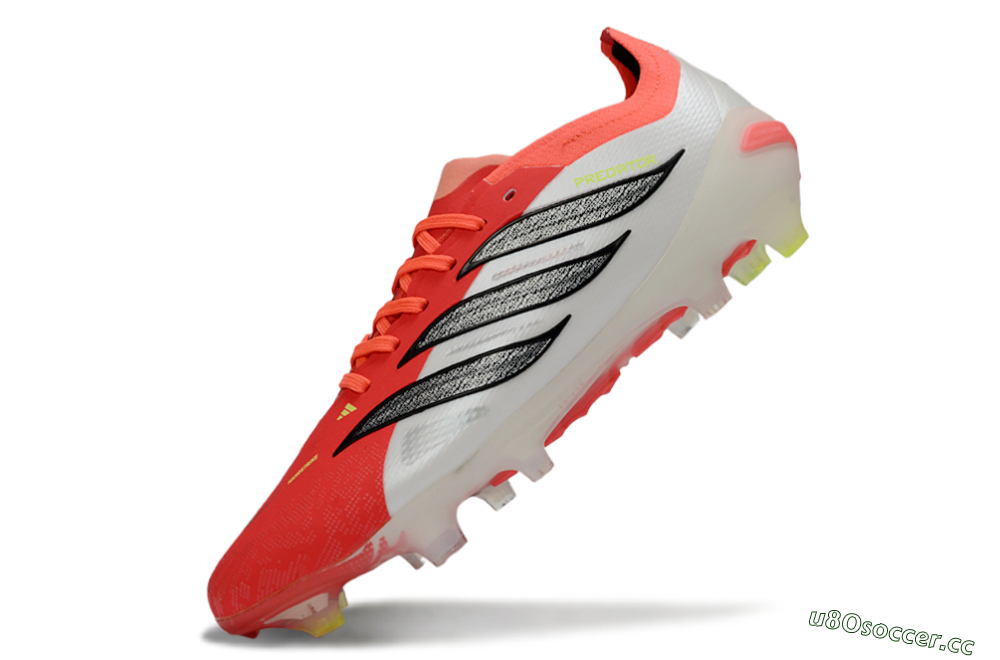 Unisex Adidas Predator 26 Elite FG Firm Ground Low-Tops Football Boots - Red/Bright Red/White Fusion 6