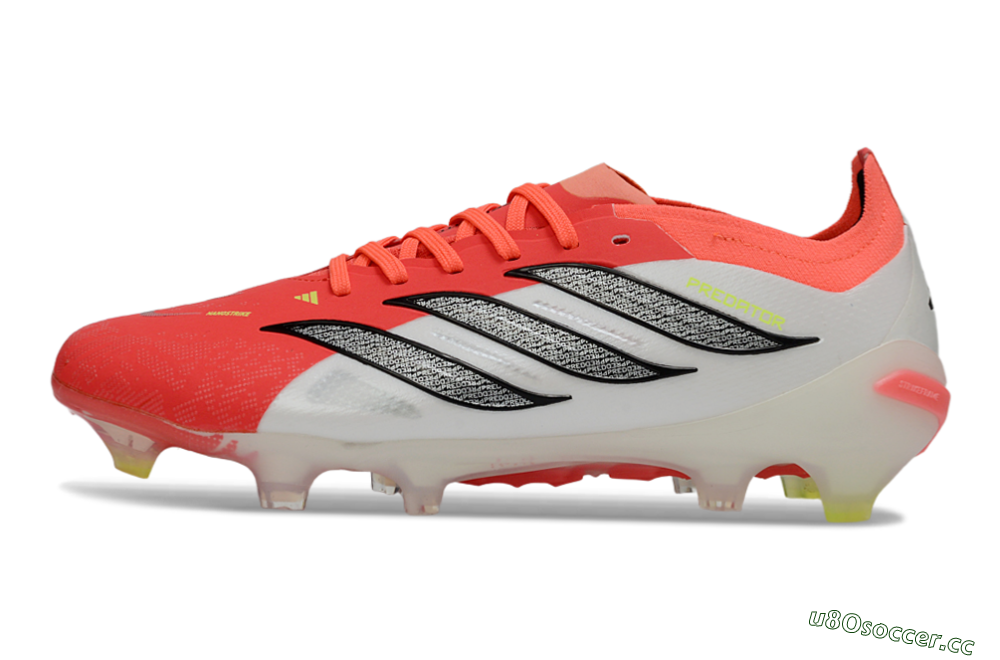 Unisex Adidas Predator 26 Elite FG Firm Ground Low-Tops Football Boots - Red/Bright Red/White Fusion 0