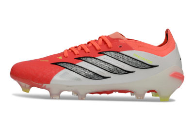 Unisex Adidas Predator 26 Elite FG Firm Ground Low-Tops Football Boots - Red/Bright Red/White Fusion